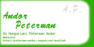 andor peterman business card